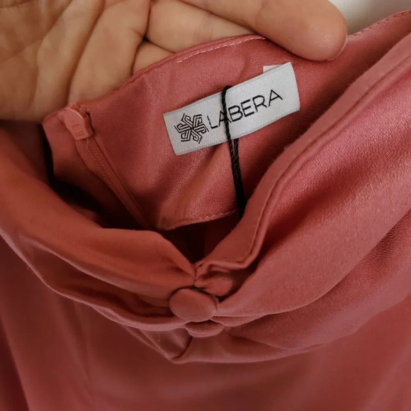 The Labera Cocktail Dress Womens Size Small Rose Gold Long Sleeve Party Summer - Picture 10 of 16